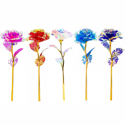 5-50PCS Simulation Artificial Rose Flower Diy Foil Plated Rose Lasts Forever Love Wedding Decor Roses Valentine's Day Gift