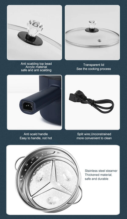 Multifunction Cooker Household Single/Double Layer Hot Pot Electric Rice Cooker Student Dormitory Mini Non-stick Pan Pots EU/US