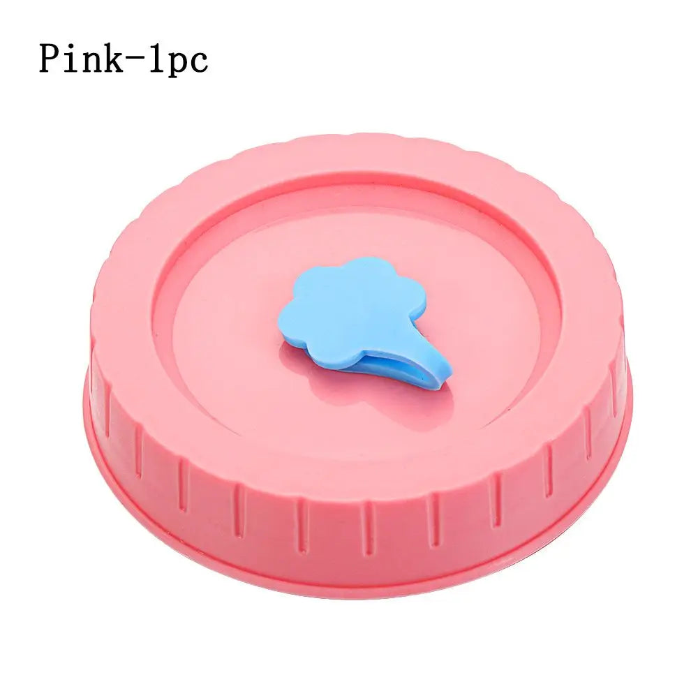 1/4Pcs Cute Universal Mason Jar Lids With Straw Hole 70mm Diameter Storage Wide Mouth Leak Proof Kitchen Supplies