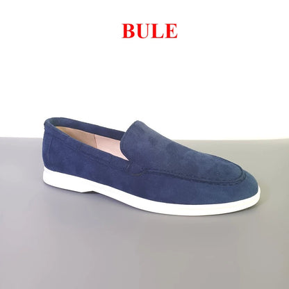 Fashion Classic Suede Leather Loafers Men Casual Shoes Luxury Brand Mens Breathable Slip on Driving Shoes Moccasins