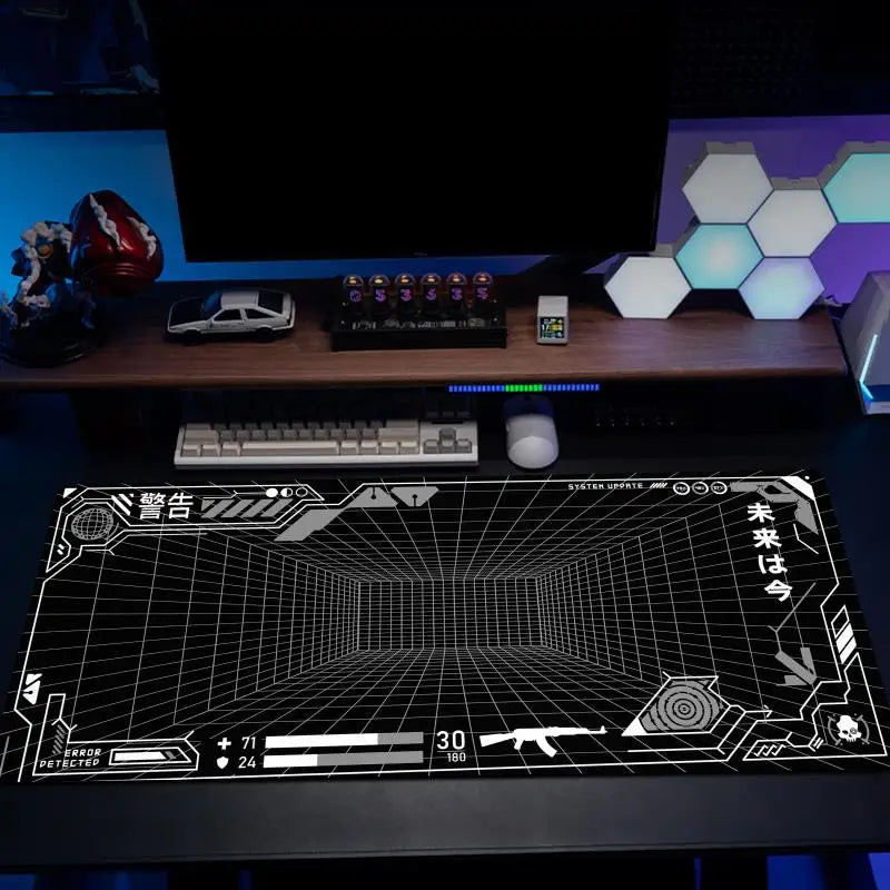 Perspective Grid Desk Mat Gaming Mat Pad on The Table Office Gamer Accessorie Keyboard Mat White Mouse Pad Mouse Carpet  playmat