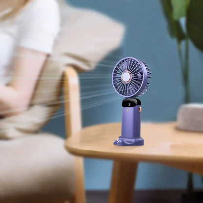 Handheld Mini Fan Foldable Portable USB Charging Neck Fan 1200mAh 5 Speed Settings  Suitable for Home and Outdoor Use