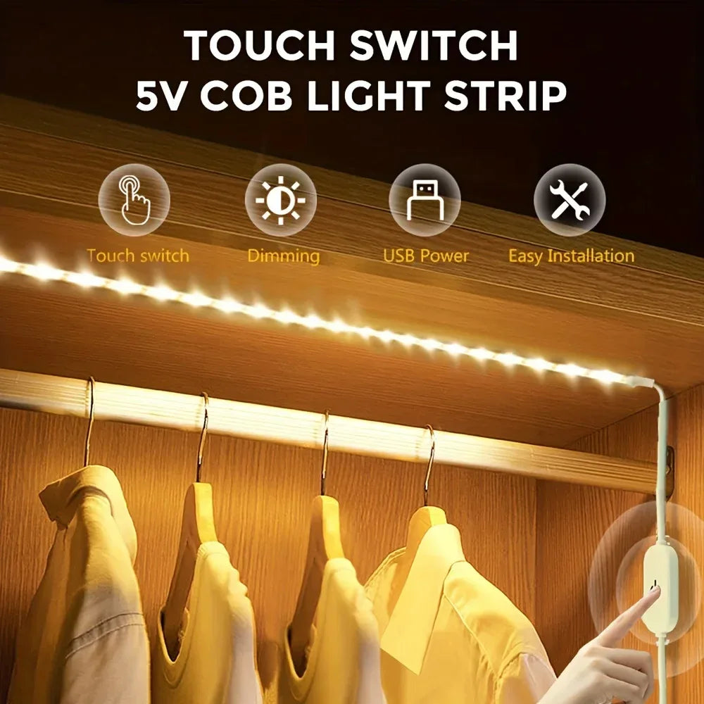Led Strip Lights Touch Switch Dimmer USB DC5V 30LEDs/m 2835 Flexible Lights Tape Ribbon For Room Kitchen Cabinet Lighting Decor