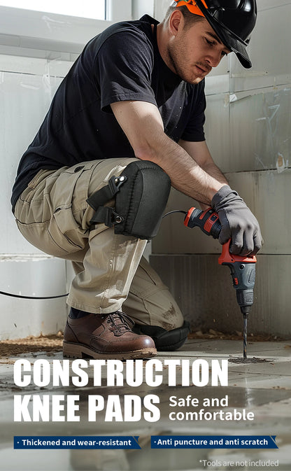 Knee Pads for Work - Heavy Duty Foam Padding Knee Pads with Strong Double Straps – Comfortable Knee Protection