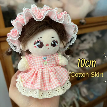10cm Cotton Doll Clothes Prince Set Autumn Winter Style Starfish Body Wearable Plush Doll Change Retro Skirt Overalls Set
