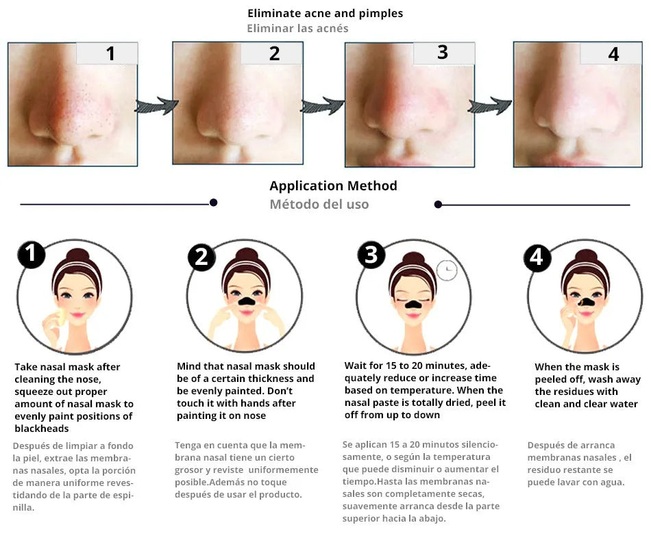 Blackhead Remover Mask Facial Shrink Pores Acne Black Head Removal Cream Nose Cleansing Black Peel Off Masks Skin Care New
