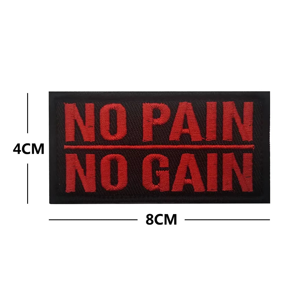 Sports Fitness Gym Patches No Pain No Gain ATHLETE team club Tactical Embroidered Patch brand Armband