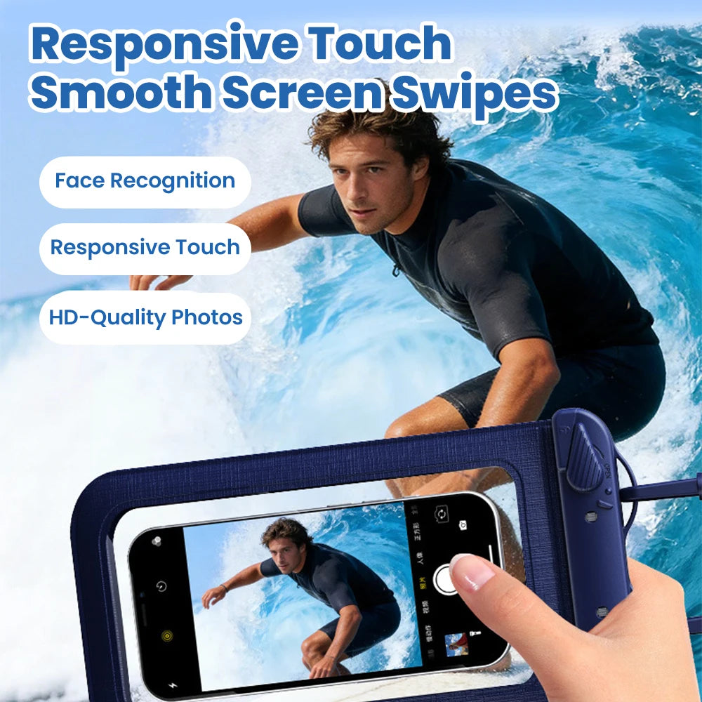 IPX8 Waterproof Phone Pouch 7.5" Universal Dry Bag Underwater Touch Screen Phone Casefor Swimming Rafting Beach