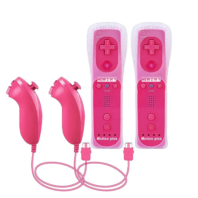 a Whole Set Remote Controller with Nunchuck Controller for  Wii Games Control for Wii Console Wireless Gamepad with Motion Plus