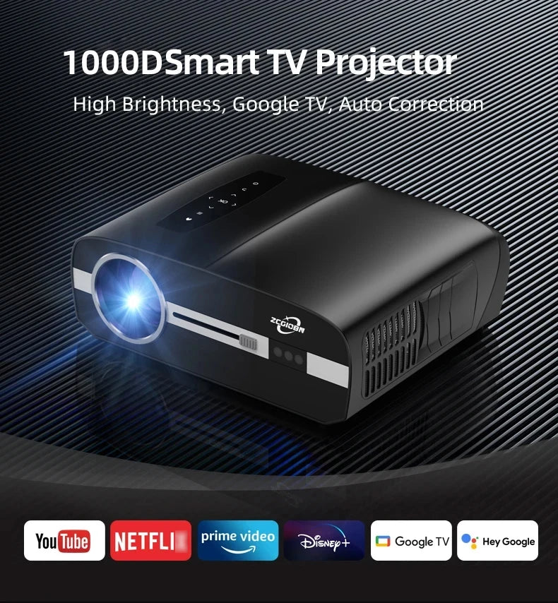 Official Google TV 4K Smart Projector Netflix Certified Native 1080P Dolby Audio WiFi6 Auto Focus HDR Home Theater HDMI BT5.4