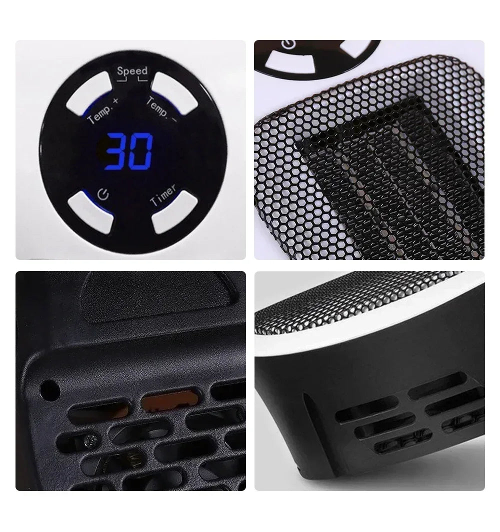 Remote Heater 500W Heater Portable Electric Heater Plug-in Wall Mounted Room Heater Home Appliance Heating Stove Mini Radiator