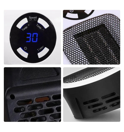 Remote Heater 500W Heater Portable Electric Heater Plug-in Wall Mounted Room Heater Home Appliance Heating Stove Mini Radiator