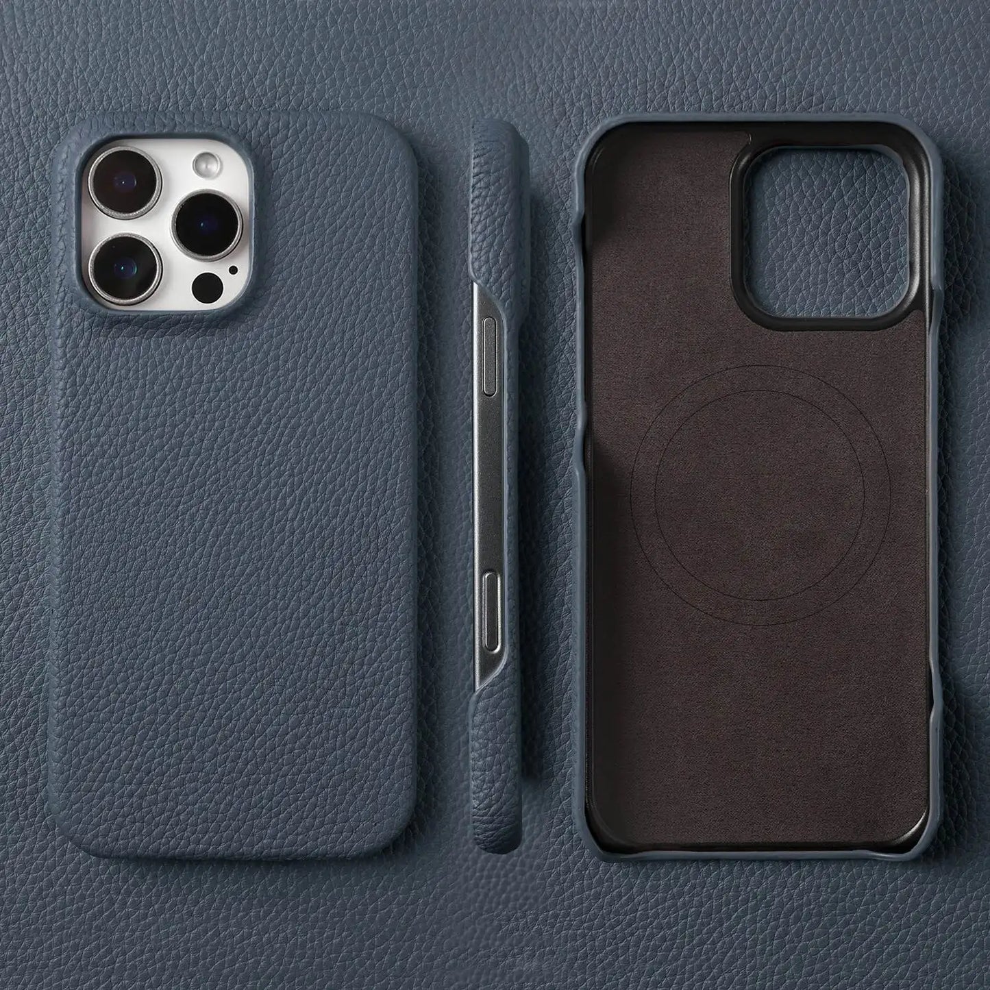 Premium Magnetic Genuine Leather Case For iphone 16 Pro Max 15 14 13 12 11 Wireless Charge Magnet Magsafe Cover Shockproof Coque