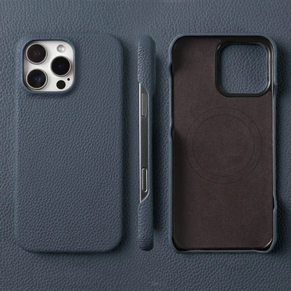 Premium Magnetic Genuine Leather Case For iphone 16 Pro Max 15 14 13 12 11 Wireless Charge Magnet Magsafe Cover Shockproof Coque