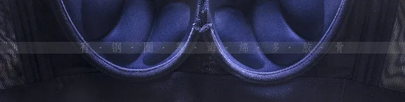 Plus Size Push Up Bra Sexy Lace Underwire - Full Coverage Lingerie for Curvy Women, Wide Side Wings & Thin Cup Support Big Bust