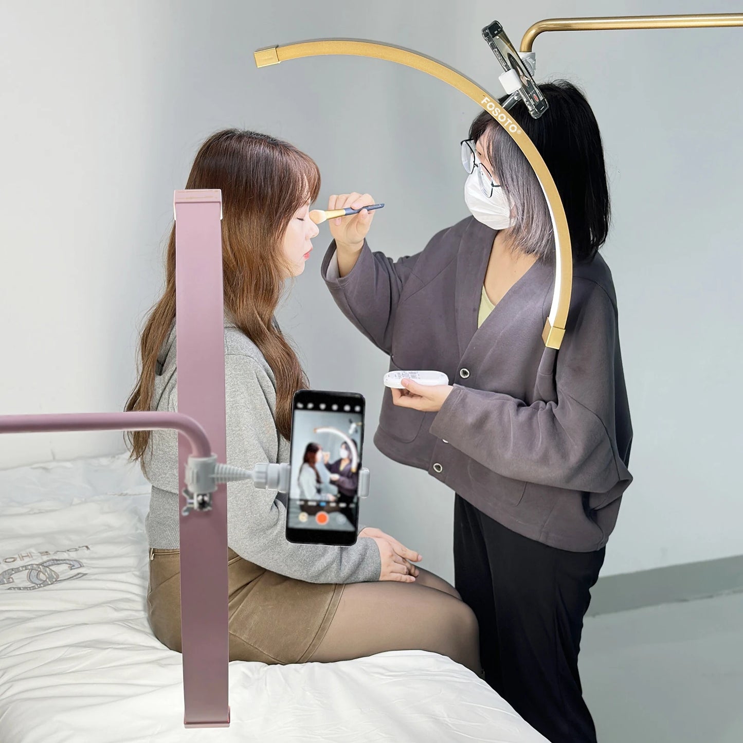 Fosoto Multiple Professional Half-Moon Light LED Lash Light  Ring Light For Makeup Beauty Salon Eyebrow Tattoo photography Video
