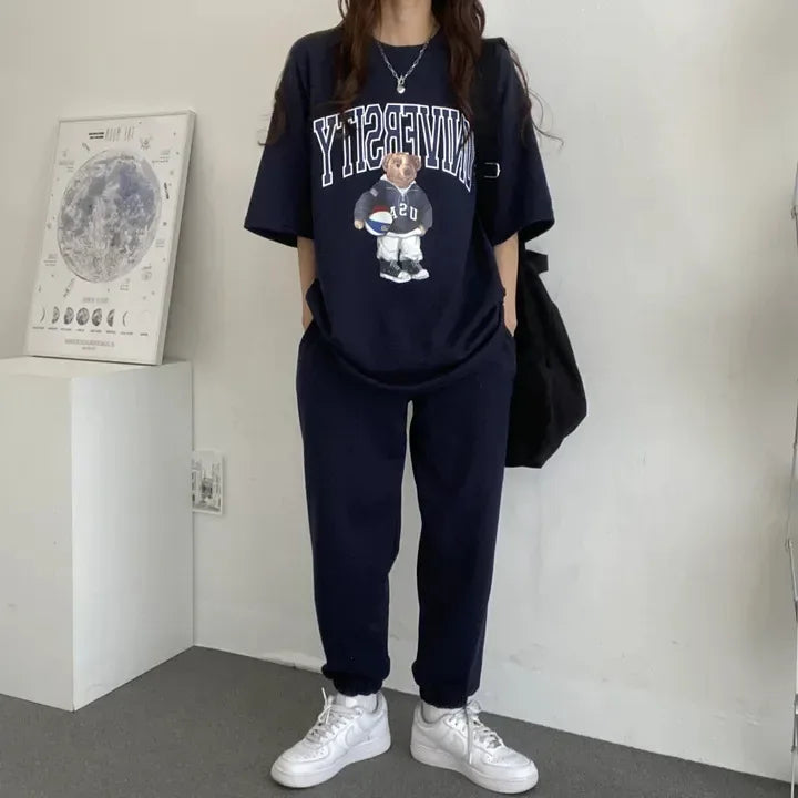 Cartoon Long Sleeve Tracksuits autumn Fashion Casual Sportswear Two Piece Pants Sets Female Large Size Women Suits 2024