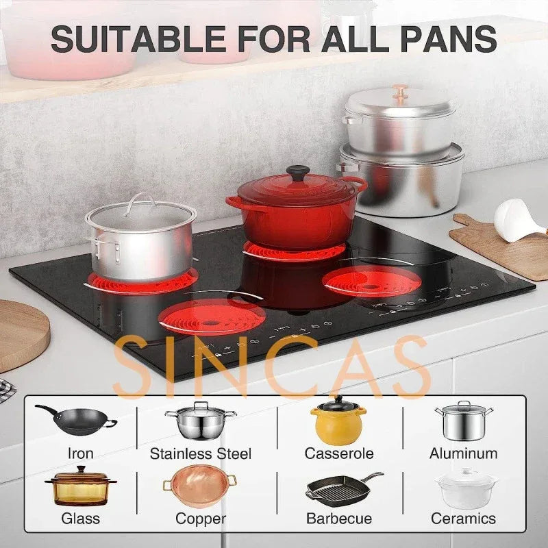 4-Burner Built-in Touchscreen Induction Cooktop Timer High-Power Glass Panel Explosion Proof EfficiencyCommercial Household