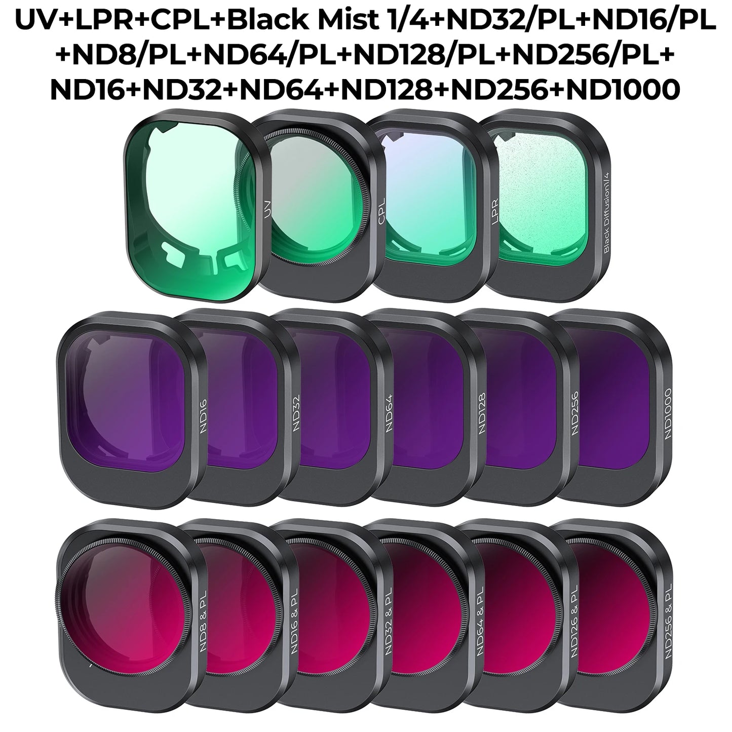 K&F CONCEPT Drone Lenses Filter for DJI Mini 4 Pro Filter UV CPL ND NDPL16 32 64 128 256 Black Mist 1/4 ND1000 Camera Filter Set