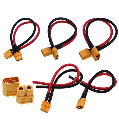 XT60 male female conversion plug connection cable 12AWG 30A, with silicone extension cable battery connector to 10/20/50/100CM