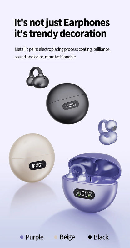 New Sport Earclip Wireless Headphone Bluetooth Earphone audífonos bluetooth inalámbrico Gaming LED Display for xiaomi huawei