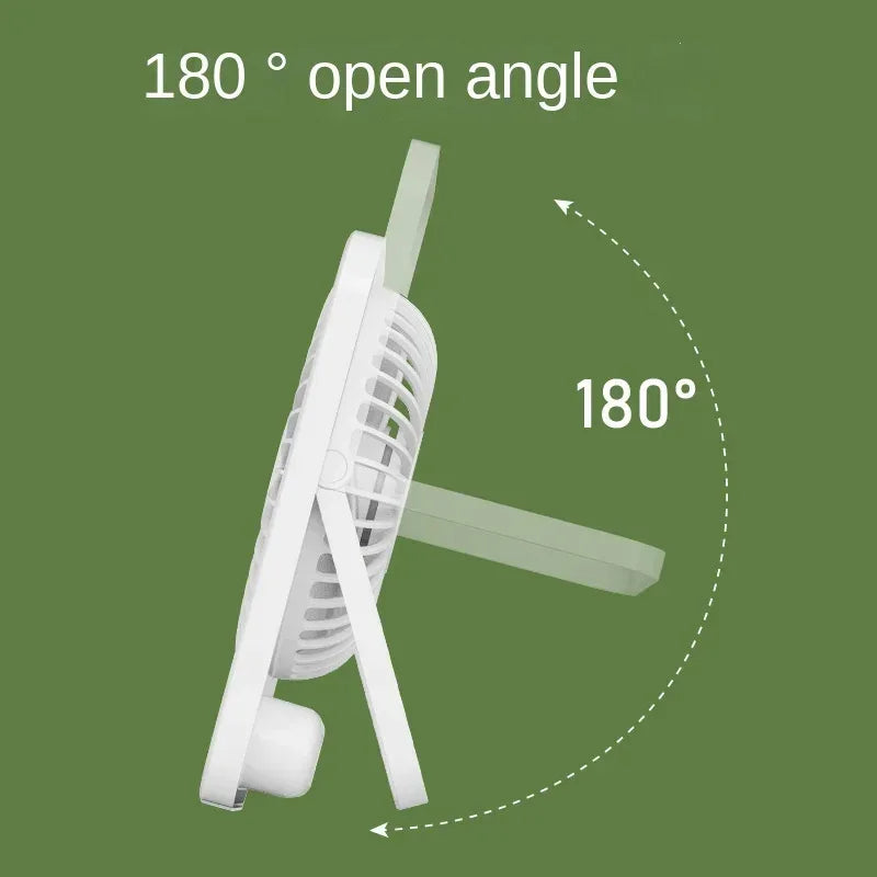 2025 New Small Fan Handy Charging Long Life Ultra-thin Desktop Fan Large Wind Super Quiet Folding Handheld Table Fan