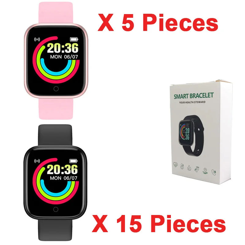 D20 Smart Watch for Men Women Sport Fitness Tracker Pedometer Smartwatch Y68 Digit Wristwatch 20 Pieces
