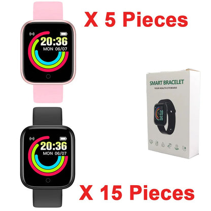 D20 Smart Watch for Men Women Sport Fitness Tracker Pedometer Smartwatch Y68 Digit Wristwatch 20 Pieces