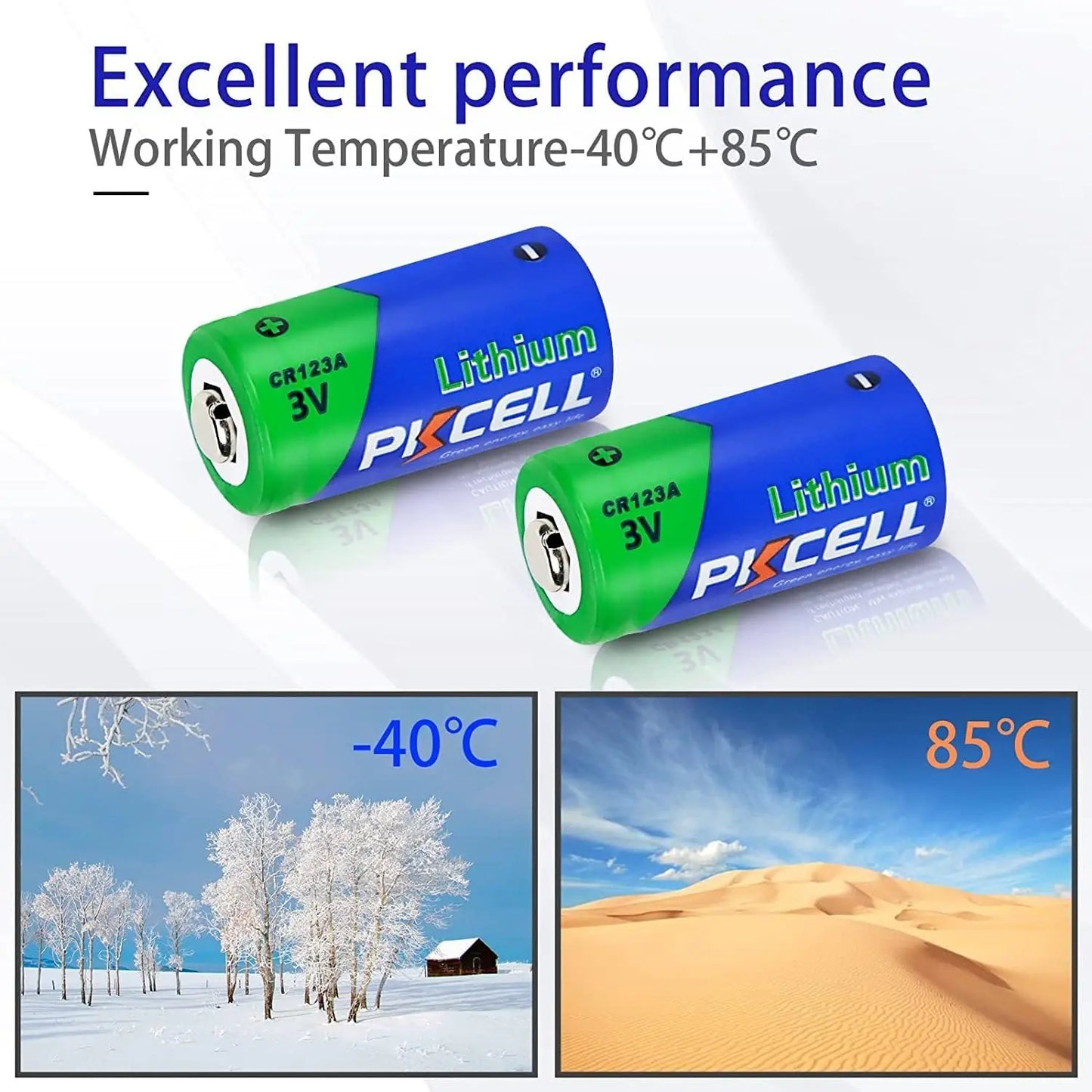 48PC PKCELL CR123A 3V Battery CR17345 Lithium Non-rechargable Batteries V123 KL123LA CR123R DL123A 3 Volt Lithium Pile Battery