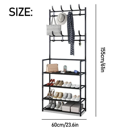Clothes Hat Hangers Shoe Rack Multi-ayer Shoe Rack Simple Floor Shoes and Hat Racks Load-bearing Living Room Organizer Shelf