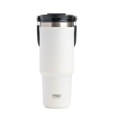 Tyeso Car Stainless Steel Insulated Cup 600/750/900ml Vacuum Thermal Cup with Straws and Handles Outdoor Portable Water Bottle