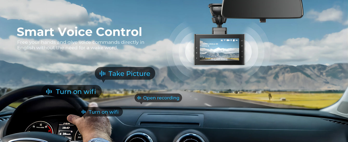 LINGDU LD02 Lite Dash Cam 3inch Screen 4K Front 1080P Rear Camera 5.8Gh WiFi GPS Voice Control 24H Parking Monitor Night Vision