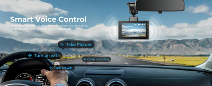 LINGDU LD02 Lite Dash Cam 3inch Screen 4K Front 1080P Rear Camera 5.8Gh WiFi GPS Voice Control 24H Parking Monitor Night Vision