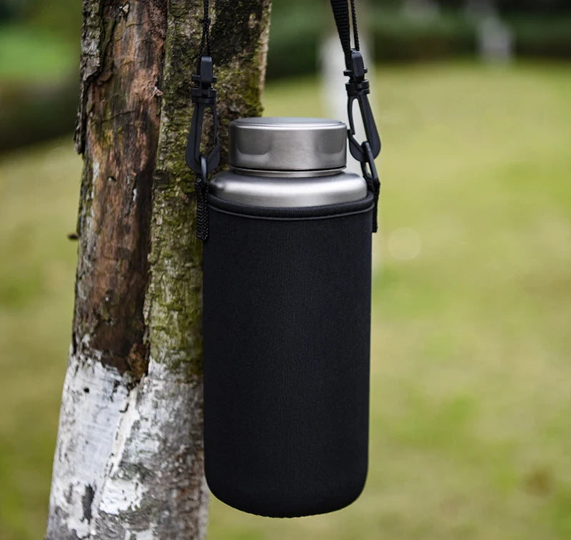 Boundless Voyage Sports Bottle 1000ml, Titanium Water Bottle Wide Mouth, Camping Hiking Cycling Drinkware, Tea Coffee Canteen