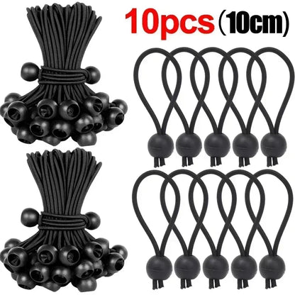 50/10pcs Bungee Ball Tarps Canvas Tarpaulin Flagpole Ties Cord Ends Elastic Rope Lace Fixed Boat Pole Camping Tent Accessories