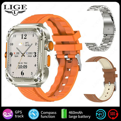 LIGE Smart Watch 2.1 inch AMOLED Health Sports Man Watch Heart Rate Bluetooth Calling Smart watch For Men Women For Android IOS