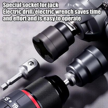 Universal Scissor Car Jack Adapter Rv Stabilizer Jack Drill Adapter Car Disassemble Tool Steel Ball Joint Rod Impact Wrench Tool