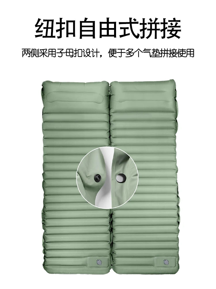 Outdoor Camping Sleeping Pad Folding Sleep Mat Beach Inflat Mattress with Pillows Ultralight Air Mat Travel Hiking New