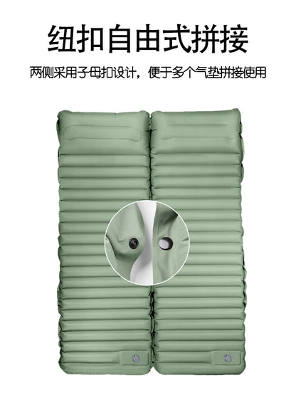 Outdoor Camping Sleeping Pad Folding Sleep Mat Beach Inflat Mattress with Pillows Ultralight Air Mat Travel Hiking New