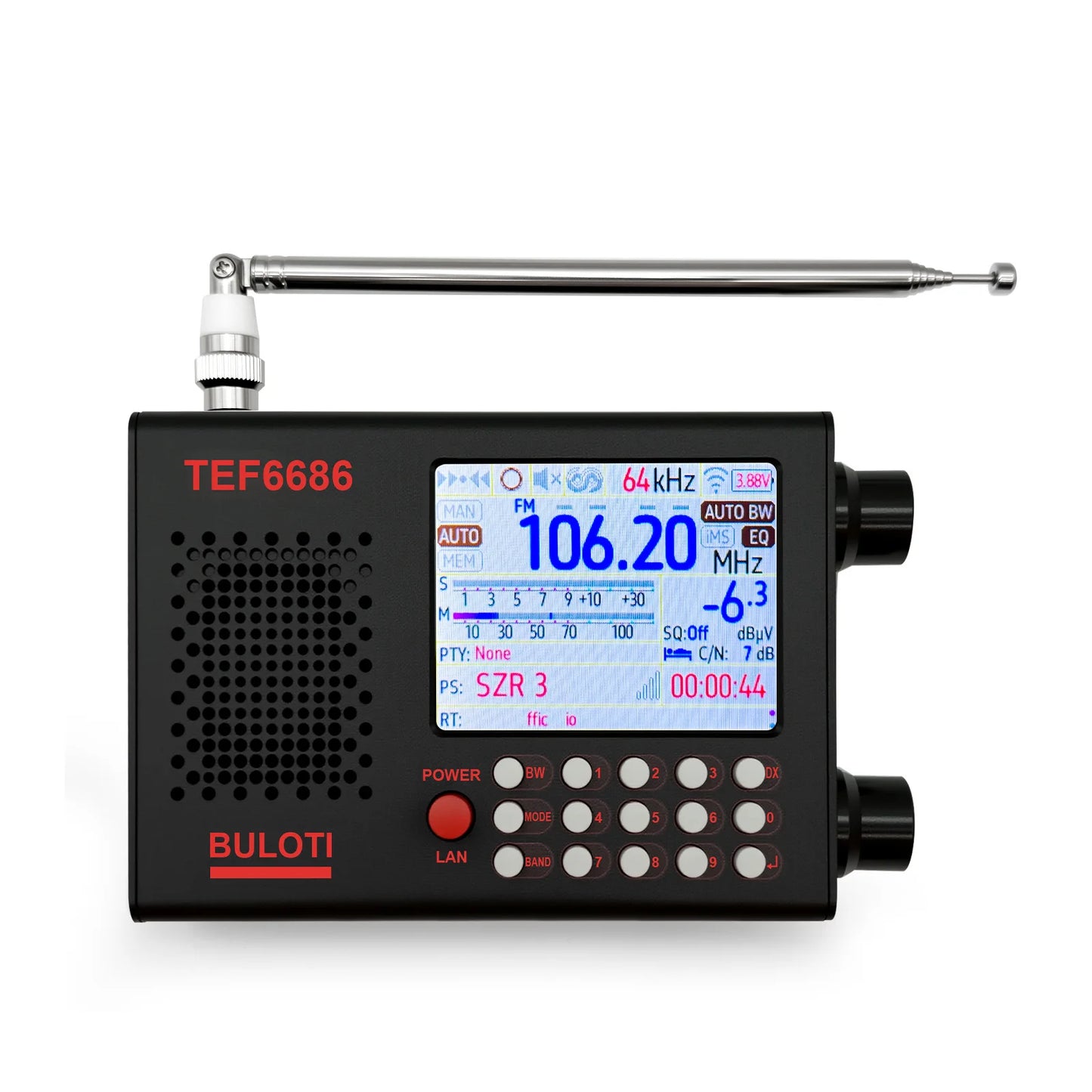 TEF6686 Radio, Touch Screen, Full Band FM High Sensitivity AM FM, Shortwave