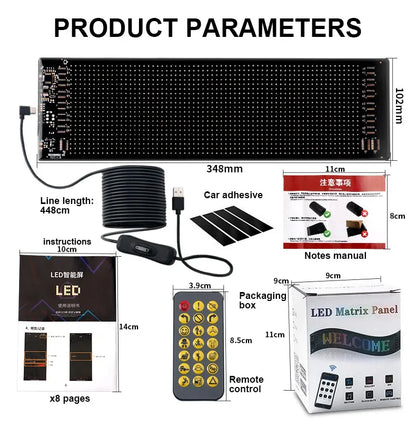 LED Scrolling Advertising Display RGB USB App Bluetooth DIY Devil Eye Overlength Matrix Pixel Panel Pattern Animation Display