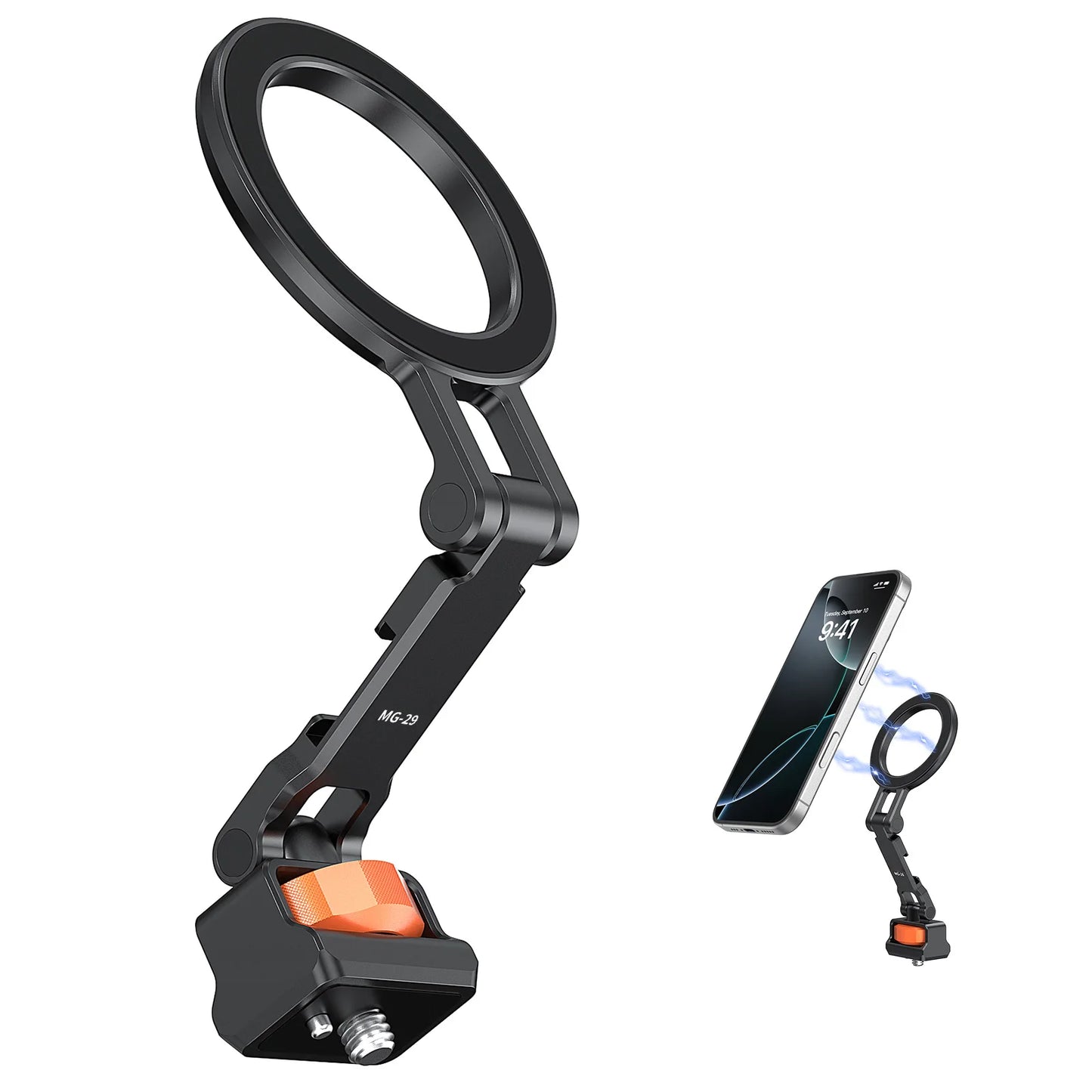 Magnetic Cold Shoe Mount for Phones Magnetic Foldable Phone Stand 1/4 Screw and Cold Shoe Mount for Live Streaming Photography