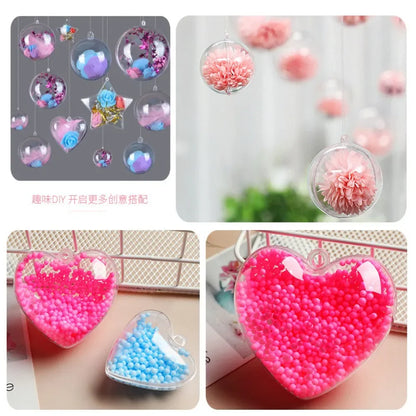 12 Pcs Transparent Love Empty Box for Valentine's Day Wedding Birthday Party Carnival Easter Christmas Gift Filler Decoration