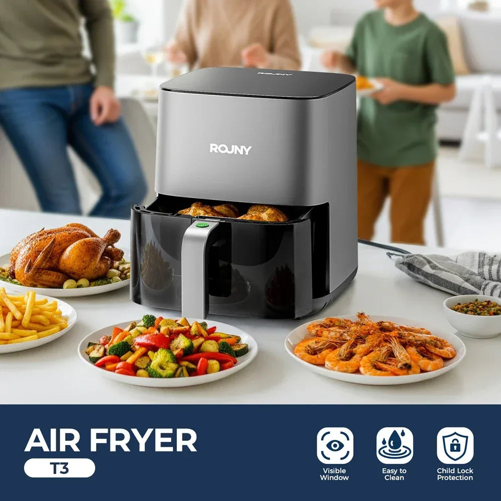 5L Air Fryer with Miui-Cyclone Tech, Electric Hot fryer Oven Oilless Cooker with Touch Control & Nonstick Basket, Visible Window