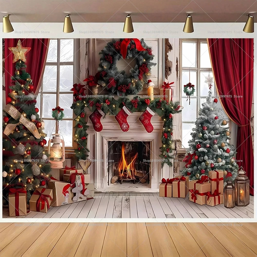 Merry Christmas Backdrops Wonderland Snowman Decor Photography Background Kids Birthday Party Baby Shower Banner Party Supplies