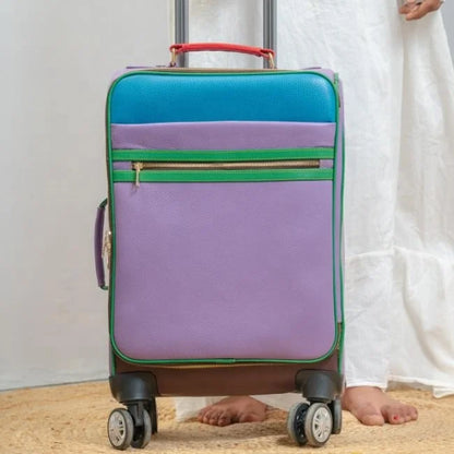 Buy Genuine Leather Multicolor Luggage Trolley With Adjustable Handle Factory Manufacturing Custom Size Available Trendy Product