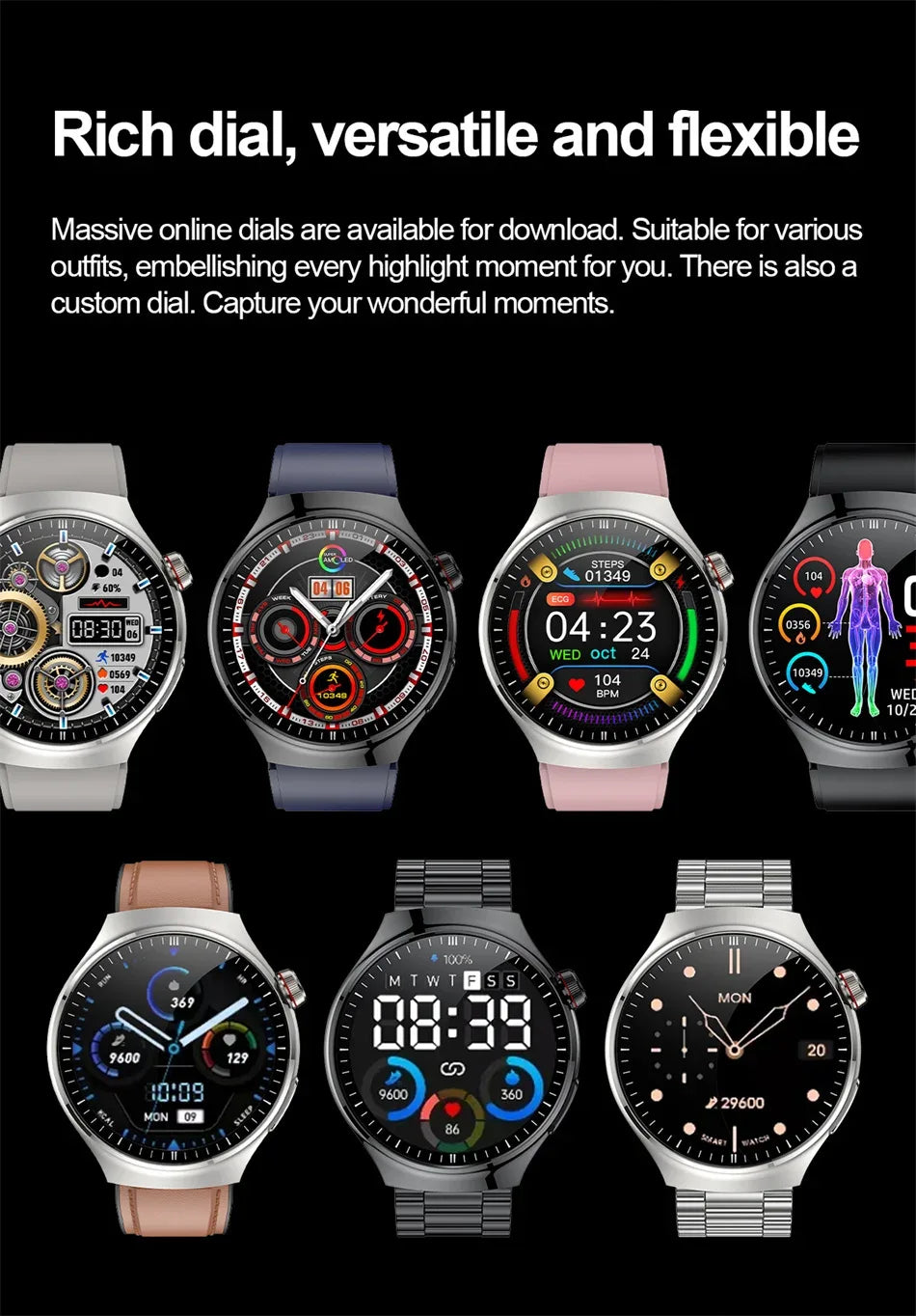 2026New For Man Smartwatches Outdoor Sport Smart Watch Men 1.43“ HD AMOLED Screen ECG physical examination BT5.0 Call smartwatc