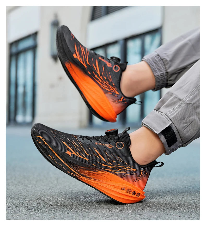 Fluorescence Running Shoes CarbonBoard Marathon Men Sports Casual Tenis Breathable Womens Comfortable Athletic Nonskid Sneakers