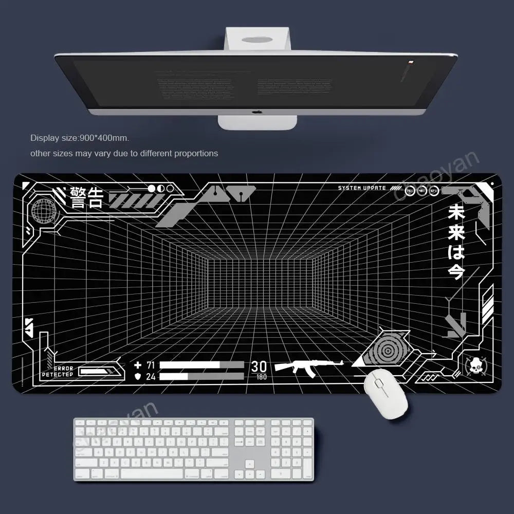 Perspective Grid Desk Mat Gaming Mat Pad on The Table Office Gamer Accessorie Keyboard Mat White Mouse Pad Mouse Carpet  playmat