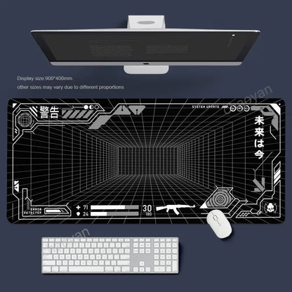 Perspective Grid Desk Mat Gaming Mat Pad on The Table Office Gamer Accessorie Keyboard Mat White Mouse Pad Mouse Carpet  playmat
